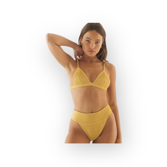 new Montce ☀︎︎ Tamarindo Ruched Scrunch Butt Bikini Bottom ☀︎︎ Goldie ☀︎︎ Small - Picture 15 of 16
